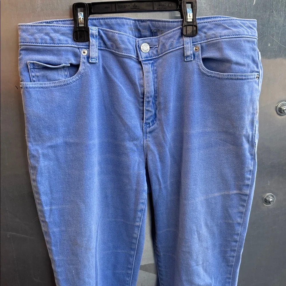 Michael Kors lt. blue, “Izzy cropped skinny jeans, size 10 - Picture 2 of 10